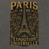 Paris 1889 Eiffel Tower World’s Fair Cotton Canvas Backpack