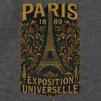 Paris 1889 Eiffel Tower World’s Fair Vector Backpack