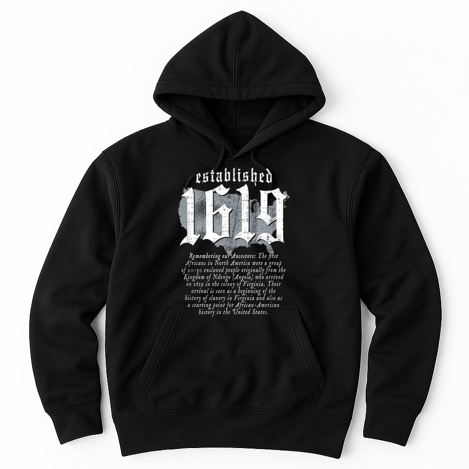 Project 1619 Established American Map Vintage Black History Hoodie