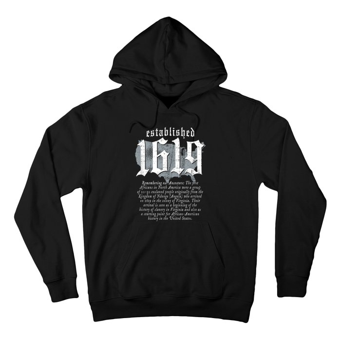 Project 1619 Established American Map Vintage Black History Hoodie