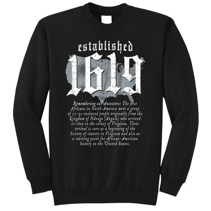 Project 1619 Established American Map Vintage Black History Sweatshirt