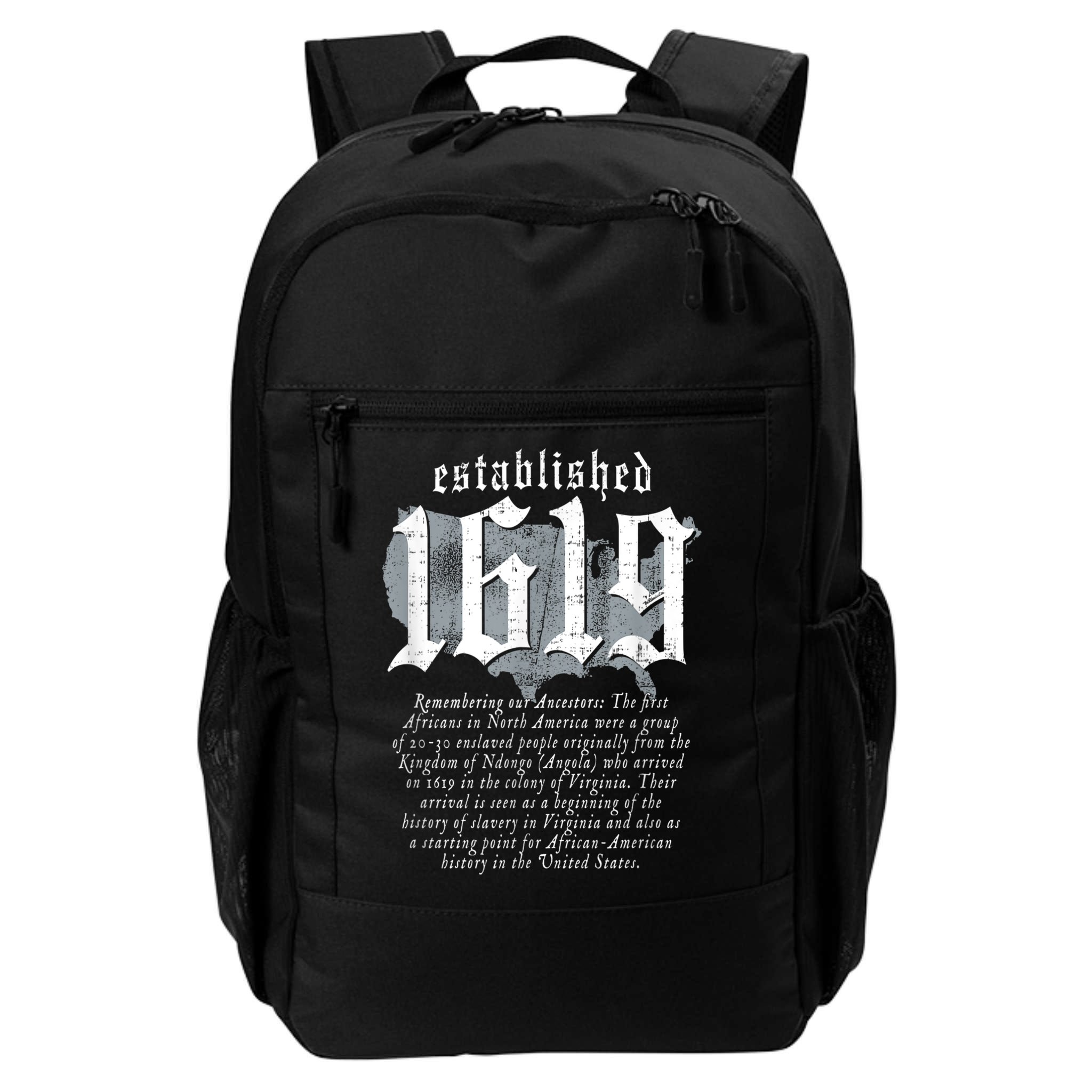 Project 1619 Established American Map Vintage Black History Backpack