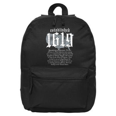 Project 1619 Established American Map Vintage Black History 16 in Basic Backpack