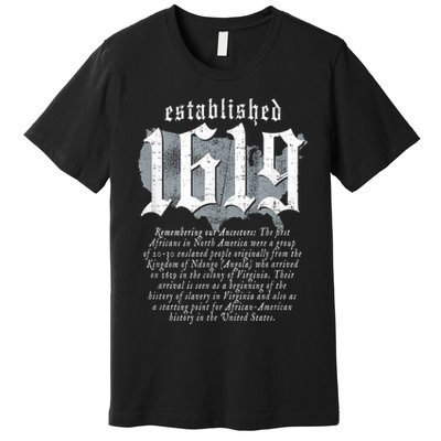 Project 1619 Established American Map Vintage Black History Premium T-Shirt