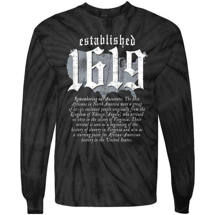 Project 1619 Established American Map Vintage Black History Tie-Dye Long Sleeve Shirt