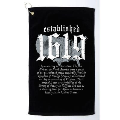 Project 1619 Established American Map Vintage Black History Golf Towel