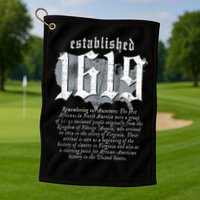 Project 1619 Established American Map Vintage Black History Golf Towel