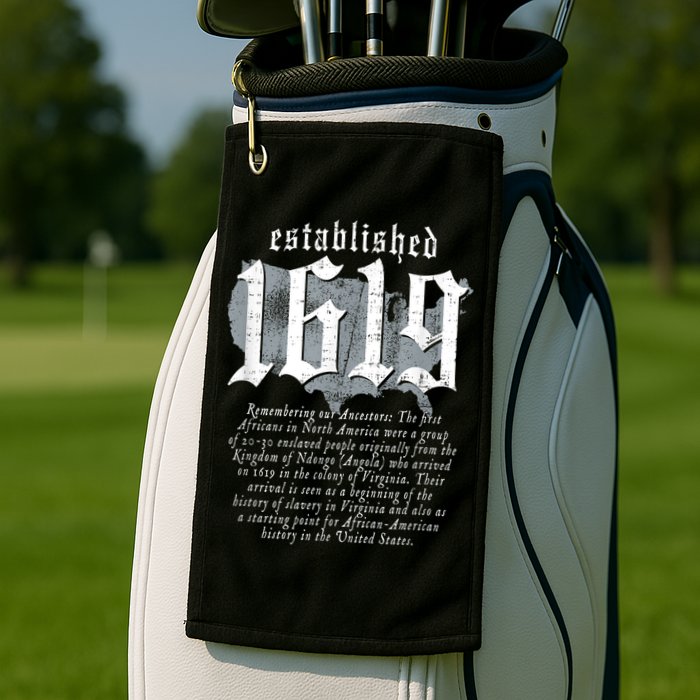 Project 1619 Established American Map Vintage Black History Golf Towel