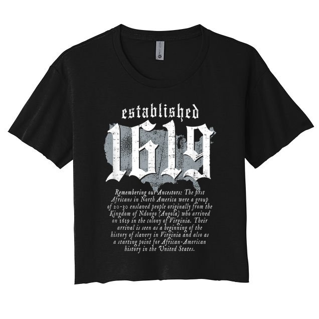 Project 1619 Established American Map Vintage Black History Crop Top