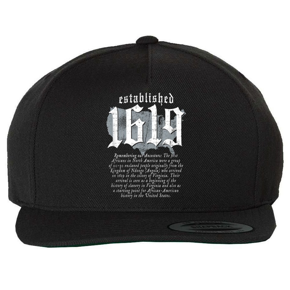 Project 1619 Established American Map Vintage Black History Wool Snapback Cap