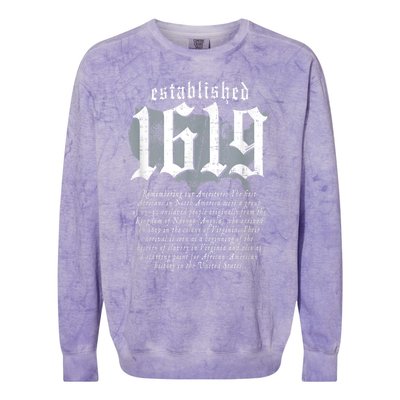 Project 1619 Established American Map Vintage Black History Colorblast Crewneck Sweatshirt