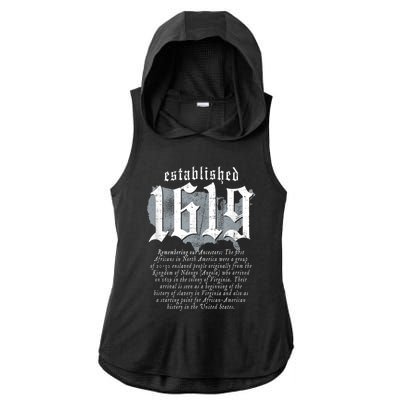 Project 1619 Established American Map Vintage Black History Ladies PosiCharge Tri-Blend Wicking Draft Hoodie Tank