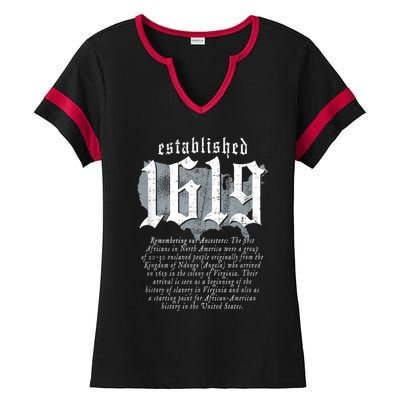 Project 1619 Established American Map Vintage Black History Ladies Halftime Notch Neck Tee