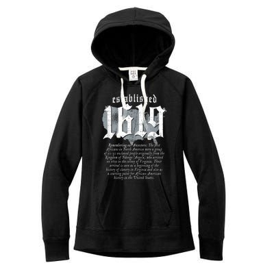 Project 1619 Established American Map Vintage Black History Women's Fleece Hoodie