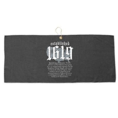 Project 1619 Established American Map Vintage Black History Large Microfiber Waffle Golf Towel