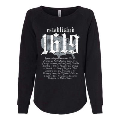 Project 1619 Established American Map Vintage Black History Womens California Wash Sweatshirt