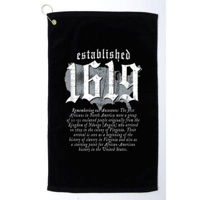 Project 1619 Established American Map Vintage Black History Platinum Collection Golf Towel