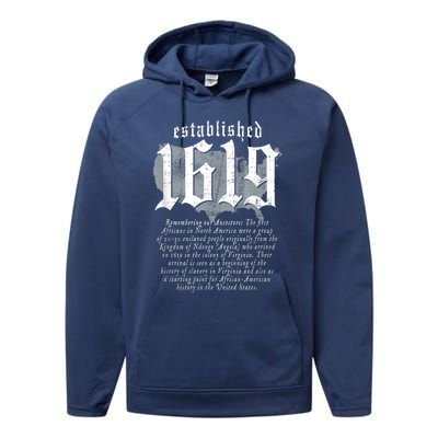 Project 1619 Established American Map Vintage Black History Performance Fleece Hoodie