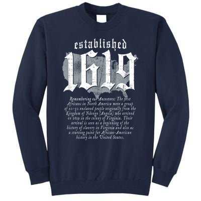 Project 1619 Established American Map Vintage Black History Tall Sweatshirt