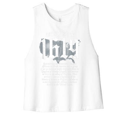 Project 1619 Established American Map Vintage Black History Women's Racerback Cropped Tank