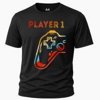 Player 1 Funny Video Game Lover Joystick Retro Matching  Gamer Couple Performance Shirt