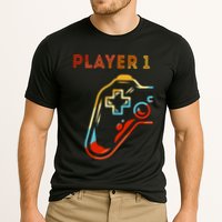 Player 1 Funny Video Game Lover Joystick Retro Matching  Gamer Couple Performance Shirt