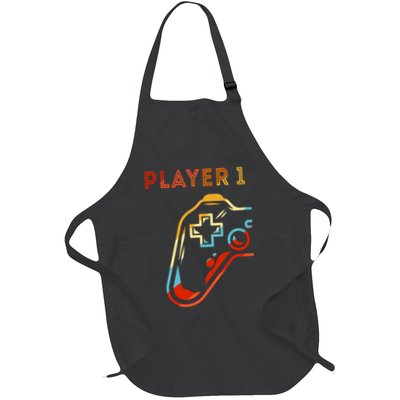 Player 1 Funny Video Game Lover Joystick Retro Matching  Gamer Couple Apron