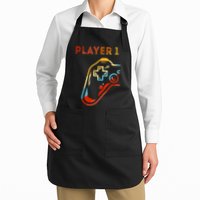 Player 1 Funny Video Game Lover Joystick Retro Matching  Gamer Couple Apron