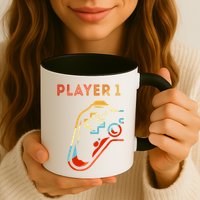 Player 1 Funny Video Game Lover Joystick Retro Matching  Gamer Couple Mug