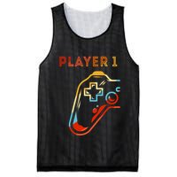 Player 1 Funny Video Game Lover Joystick Retro Matching  Gamer Couple Mesh Reversible Basketball Jersey Tank