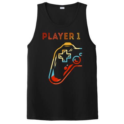 Player 1 Funny Video Game Lover Joystick Retro Matching  Gamer Couple PosiCharge Competitor Tank