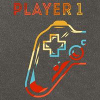 Player 1 Funny Video Game Lover Joystick Retro Matching  Gamer Couple Cotton Canvas Backpack