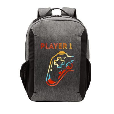 Player 1 Funny Video Game Lover Joystick Retro Matching  Gamer Couple Vector Backpack