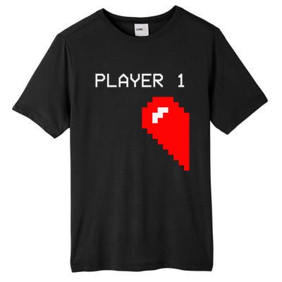 Player 1 Funny Video Game Lover Joystick Matching Gamer Couple Tall Fusion ChromaSoft Performance T-Shirt