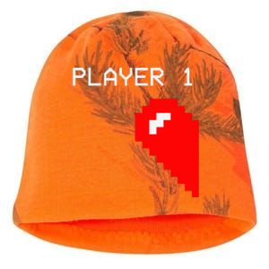 Player 1 Funny Video Game Lover Joystick Matching Gamer Couple Kati - Camo Knit Beanie