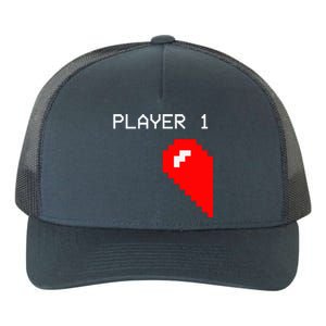 Player 1 Funny Video Game Lover Joystick Matching Gamer Couple Yupoong Adult 5-Panel Trucker Hat