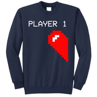 Player 1 Funny Video Game Lover Joystick Matching Gamer Couple Sweatshirt