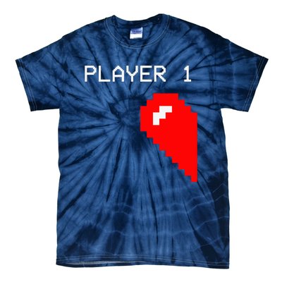 Player 1 Funny Video Game Lover Joystick Matching Gamer Couple Tie-Dye T-Shirt