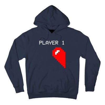 Player 1 Funny Video Game Lover Joystick Matching Gamer Couple Tall Hoodie