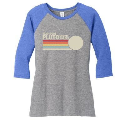 Pluto 1930funny Gift2006 Never Forget Space Gift Women's Tri-Blend 3/4-Sleeve Raglan Shirt