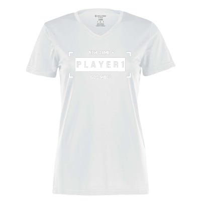 Player 1 God Mode New Game Plus Cool Gamer Women's Momentum V-Neck T-Shirt