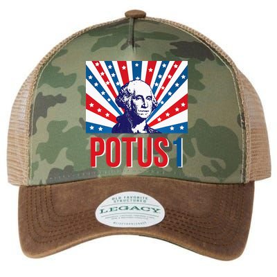 Potus 1 George Washington Retro Legacy Tie Dye Trucker Hat