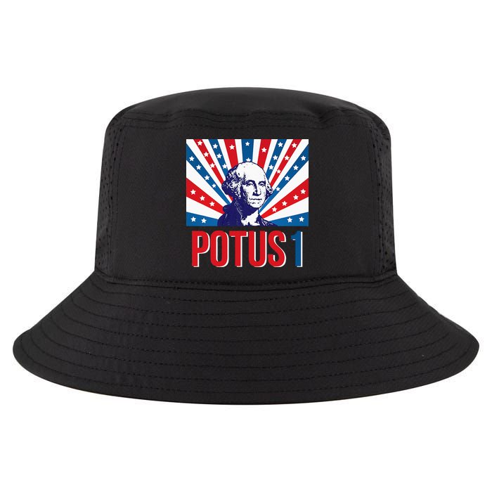 Potus 1 George Washington Retro Cool Comfort Performance Bucket Hat