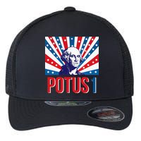 Potus 1 George Washington Retro Flexfit Unipanel Trucker Cap