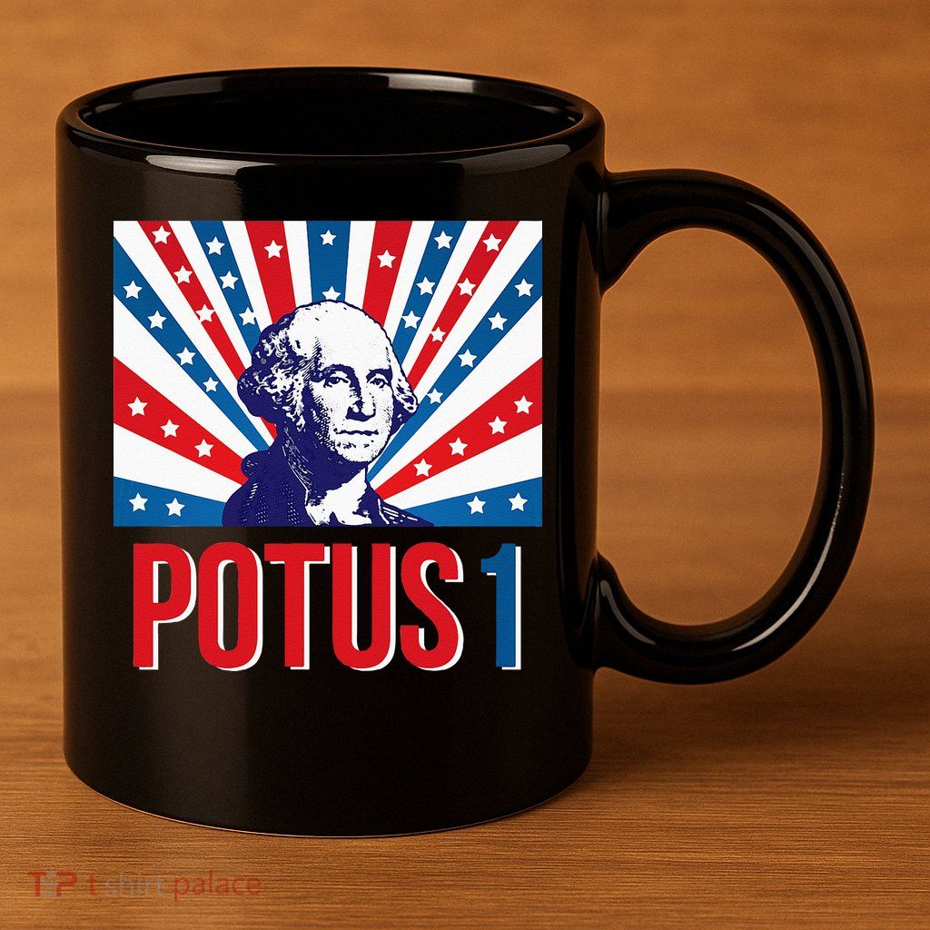 Potus 1 George Washington Retro 11oz C Handle Ceramic Mug