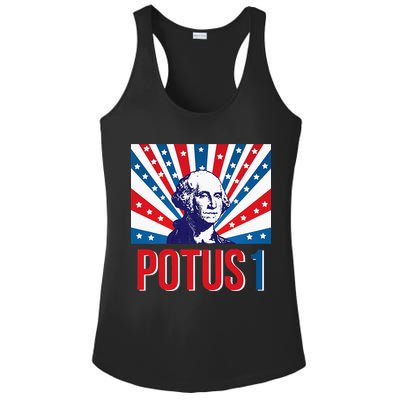 Potus 1 George Washington Retro Ladies PosiCharge Competitor Racerback Tank