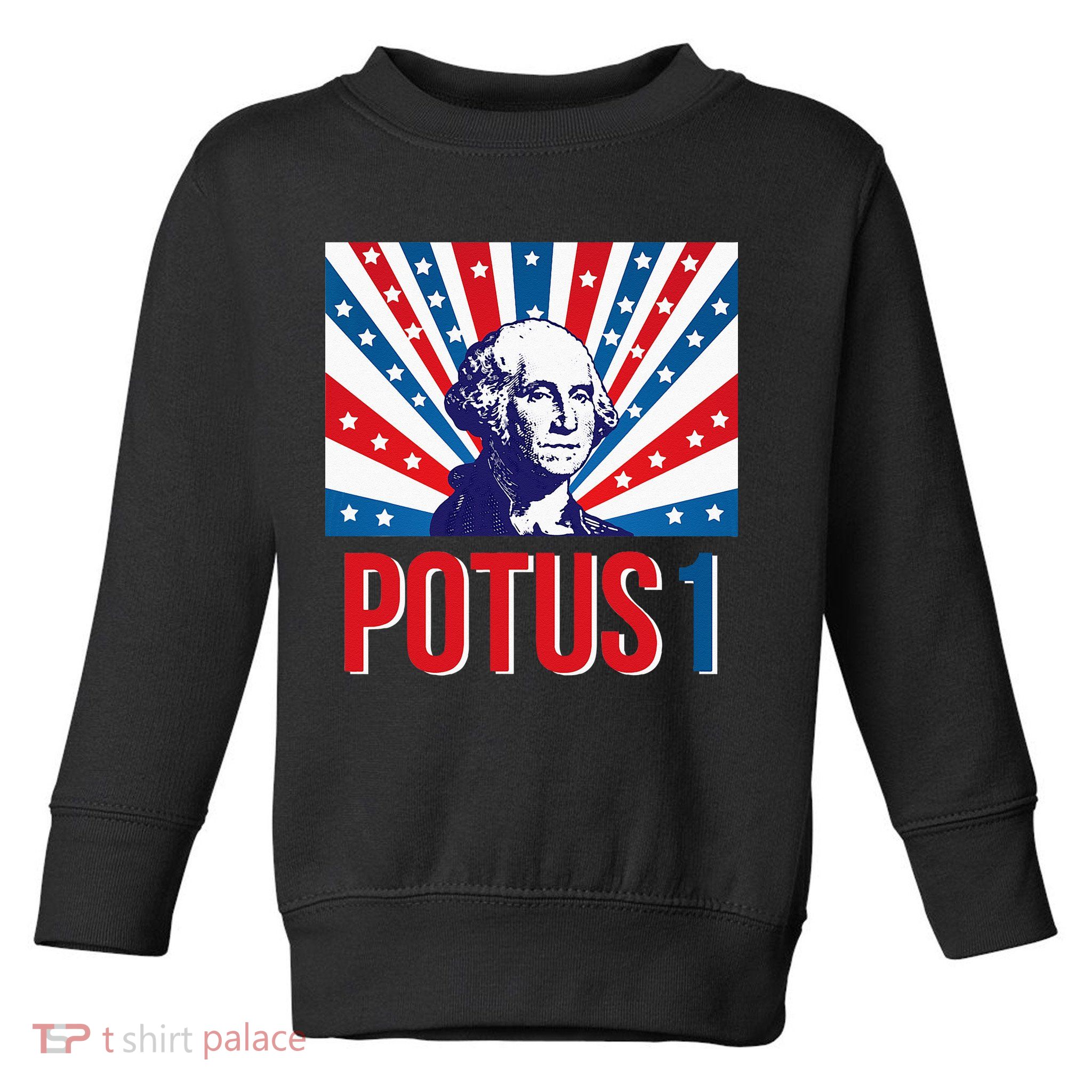 Potus 1 George Washington Retro Toddler Sweatshirt