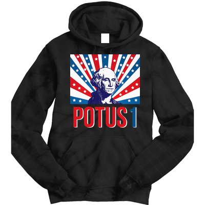 Potus 1 George Washington Retro Tie Dye Hoodie