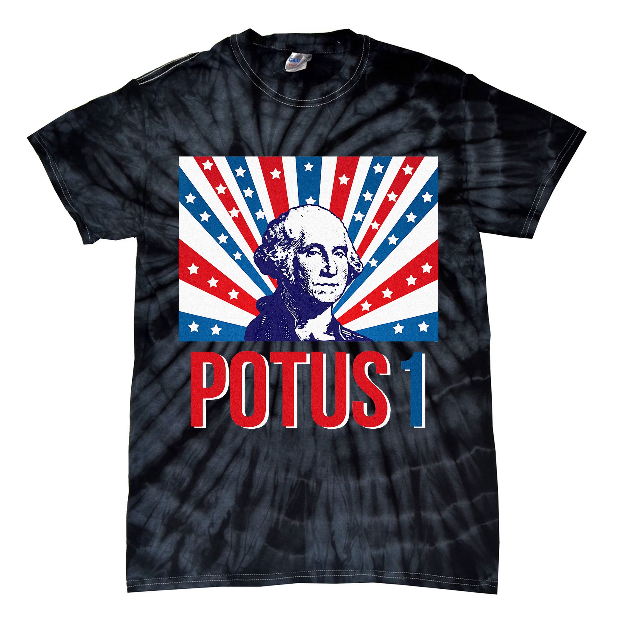 Potus 1 George Washington Retro Tie-Dye T-Shirt