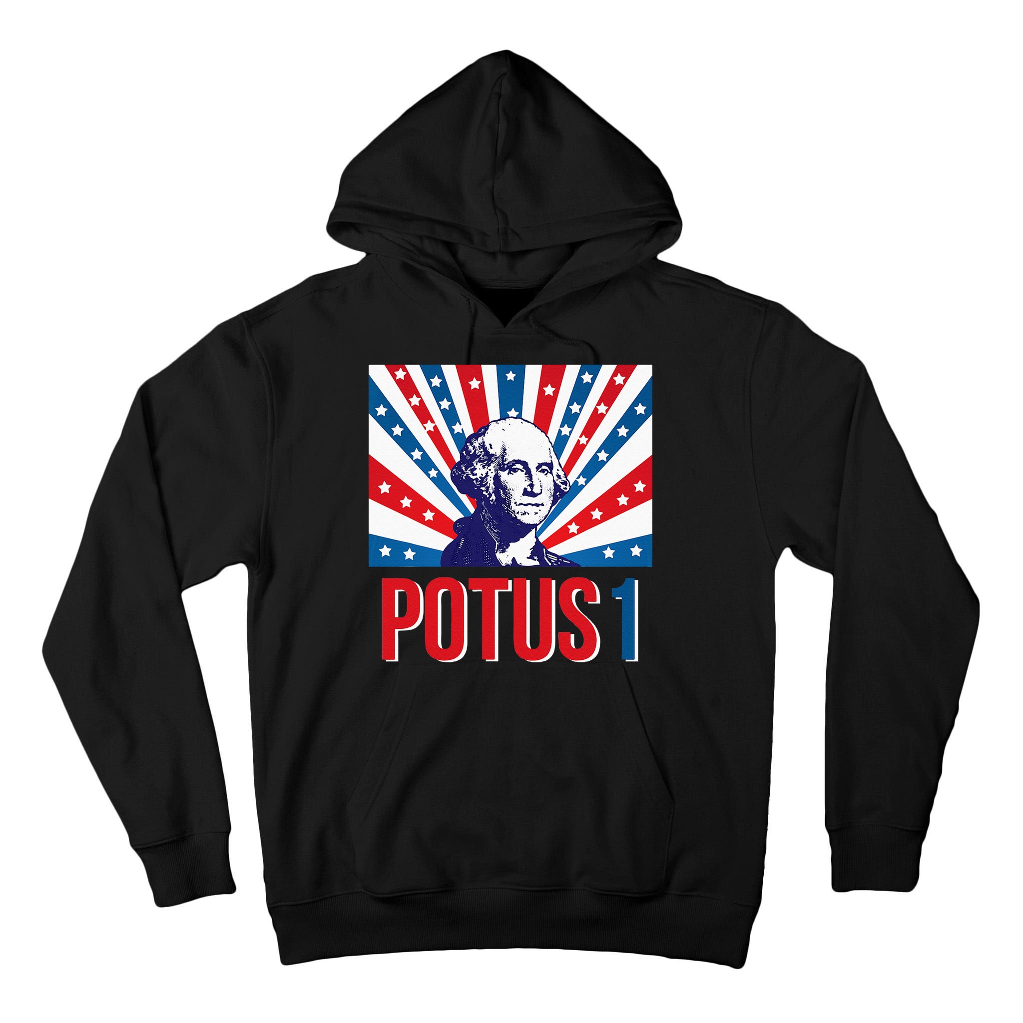 Potus 1 George Washington Retro Tall Hoodie